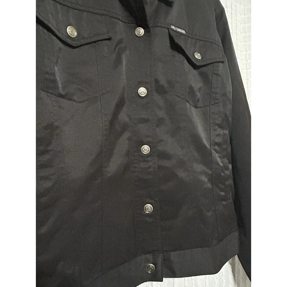 Harley Davidson 6 Snap‎ Button Riding Jacket Women's Size XLarge Black